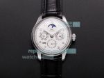 Swiss Replica IWC Portuguese Perpetual Calendar SS White Dial Black Leather Watch